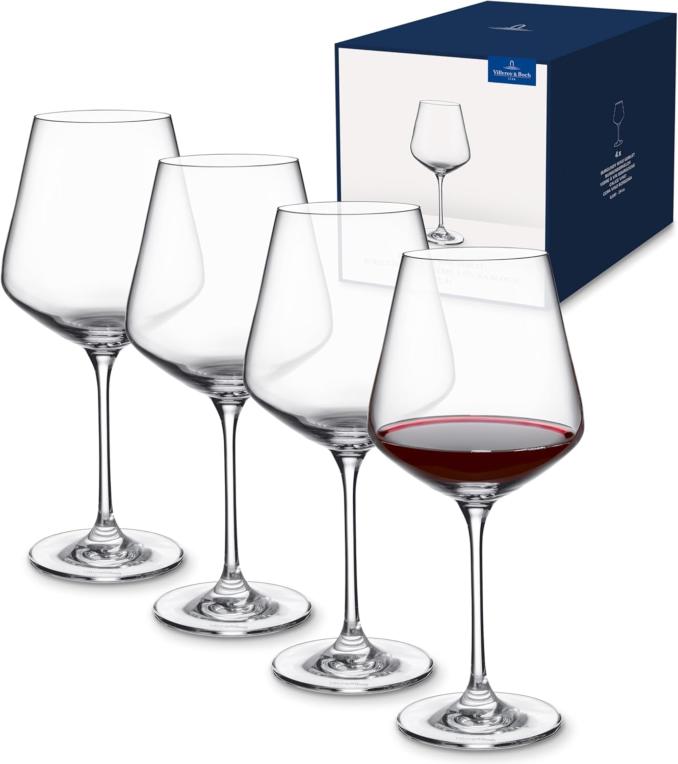 Villeroy & Boch La Divina Burgundy Wine Goblet Set of 4