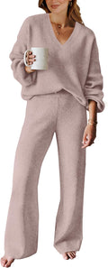 ANRABESS Women 2 Piece Sweater Lounge Set - Cozy Loose Fit Tracksuits