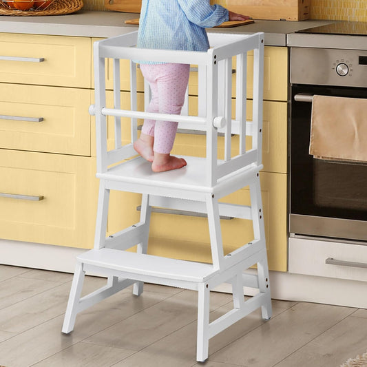 COSYLAND Kids Kitchen Helper Stool: Safe Learning Tower
