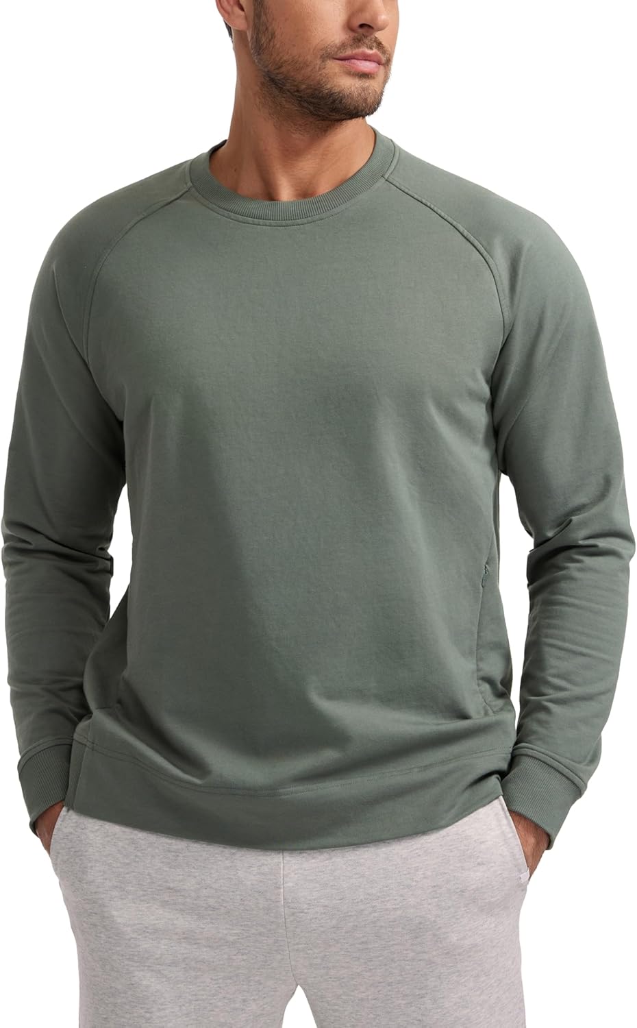CRZ YOGA Zipper Pocket Crewneck Sweatshirt
