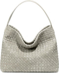 Woven Suede Shoulder Bag for Women - Elegant Woven Hobo Tote Women's