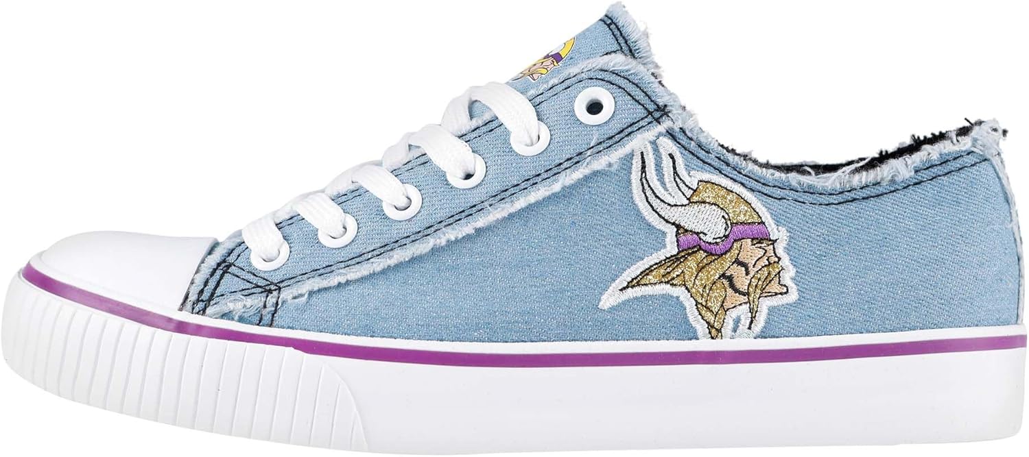 FOCO Women's NFL Denim Team Logo Low Top Canvas Sneakers