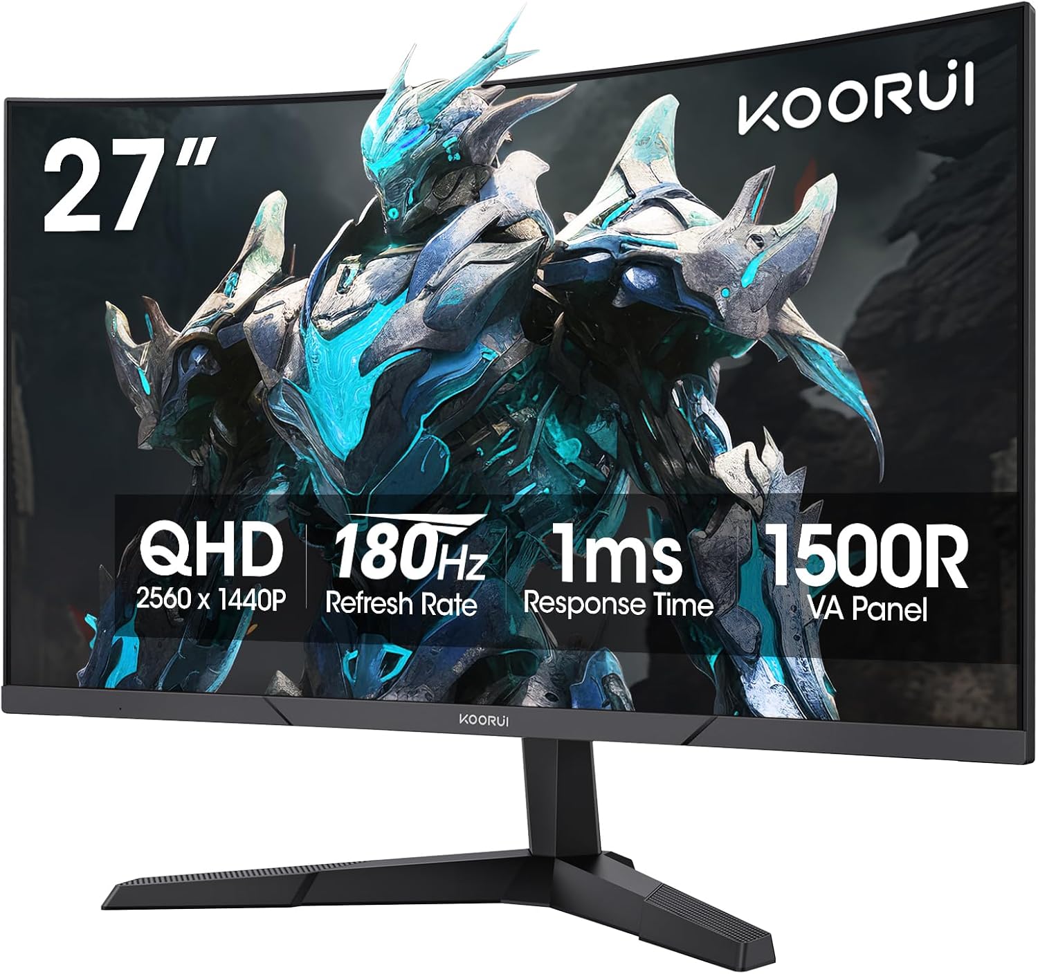 KOORUI 27 Inch Curved Gaming Monitor with 180Hz Refresh Rate