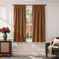 Lazzzy Velvet Blackout Curtains Brown Thermal Insulated Panels
