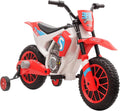 12V Kids Motorcycle Red - Treaded Tires & Training Wheels