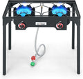 High Pressure Double Propane Burner Outdoor Camping Stove - 110,000