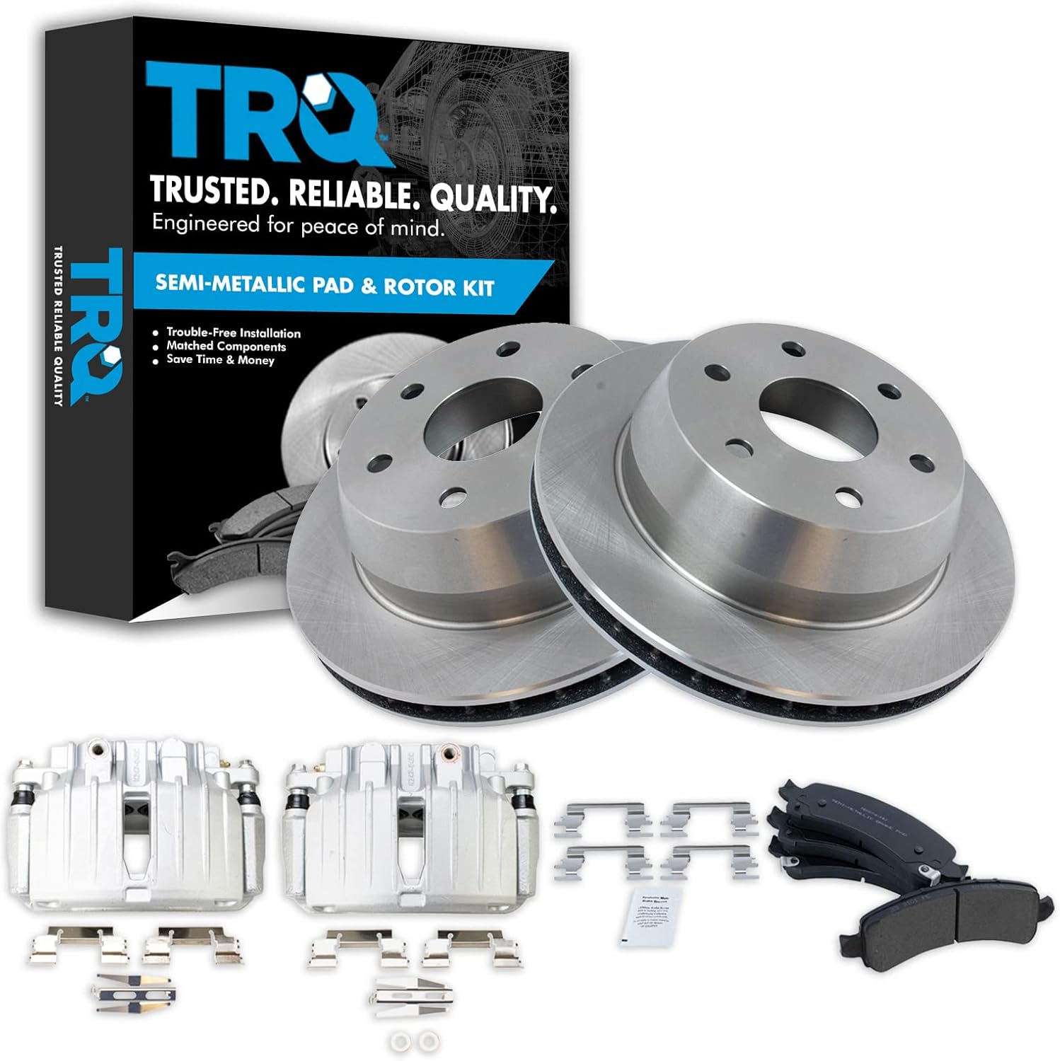 TRQ Rear Brake Pad & Rotor Kit for Cadillac Escalade & More