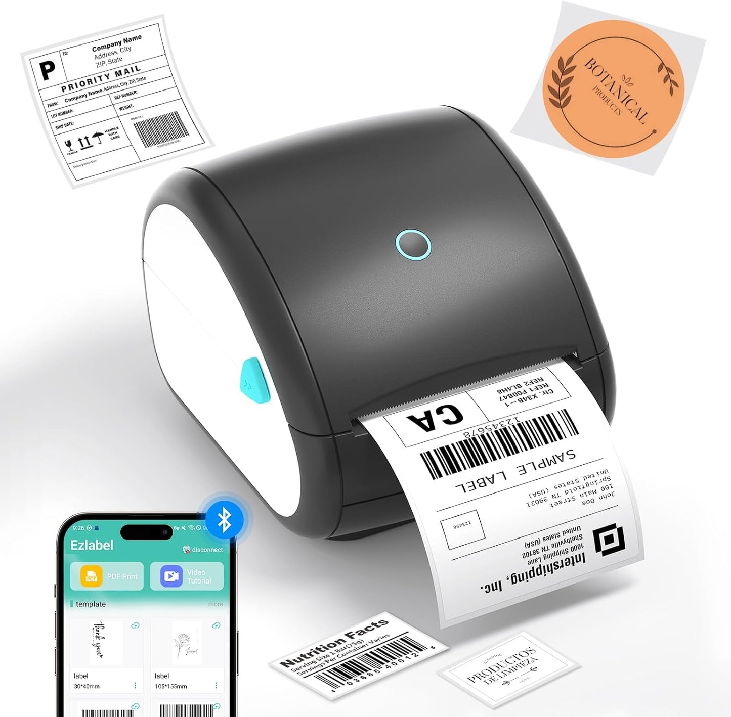 Shipping Label Printer: Fast Bluetooth 4x6 Thermal Prints