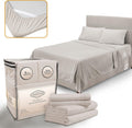 Queen Sheet Set Luxury Hotel Bed Sheets - Soft Cooling Beige