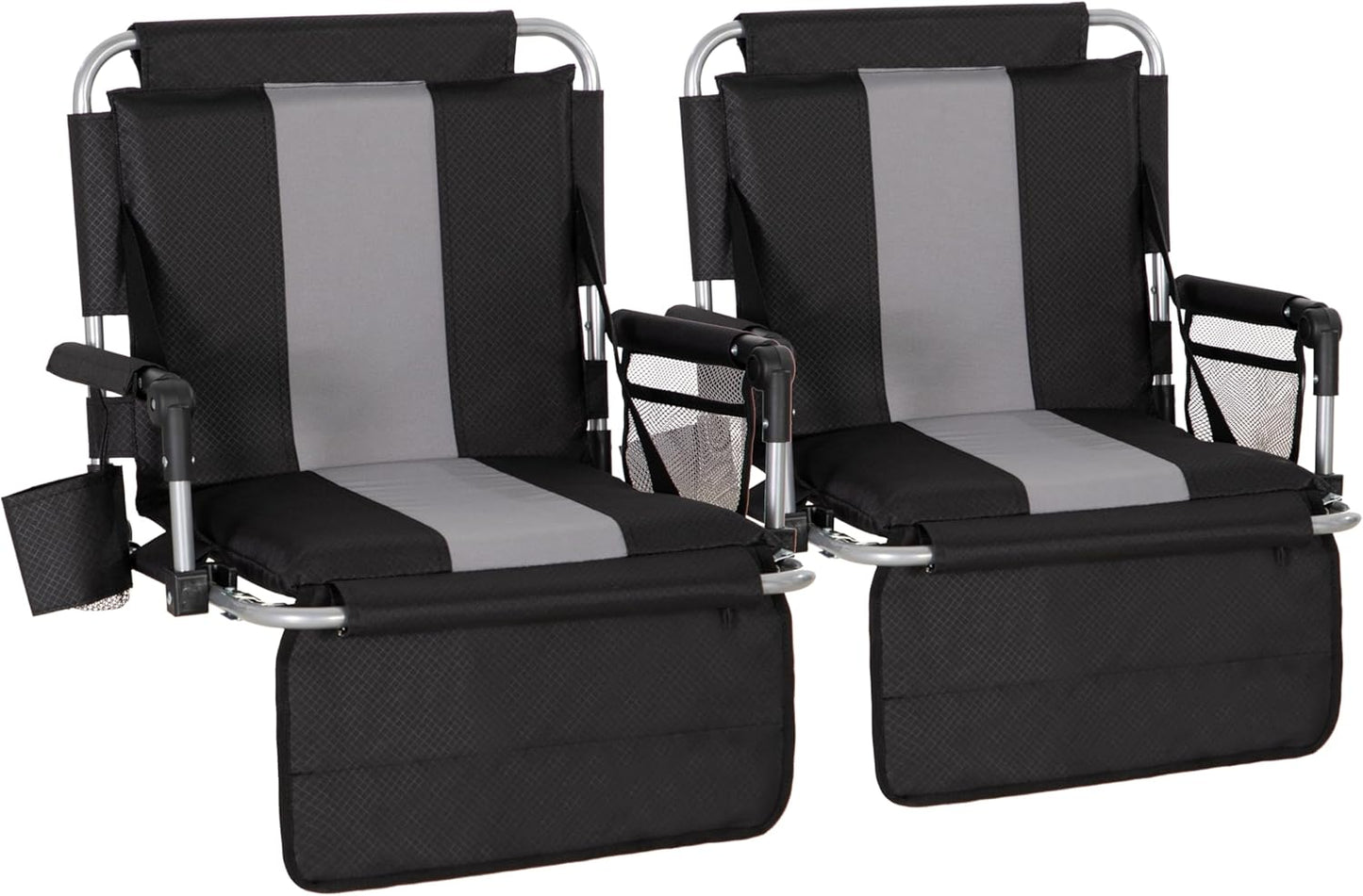 LET'S CAMP Folding Stadium Seat Chair with Cup Holder and Hooks
