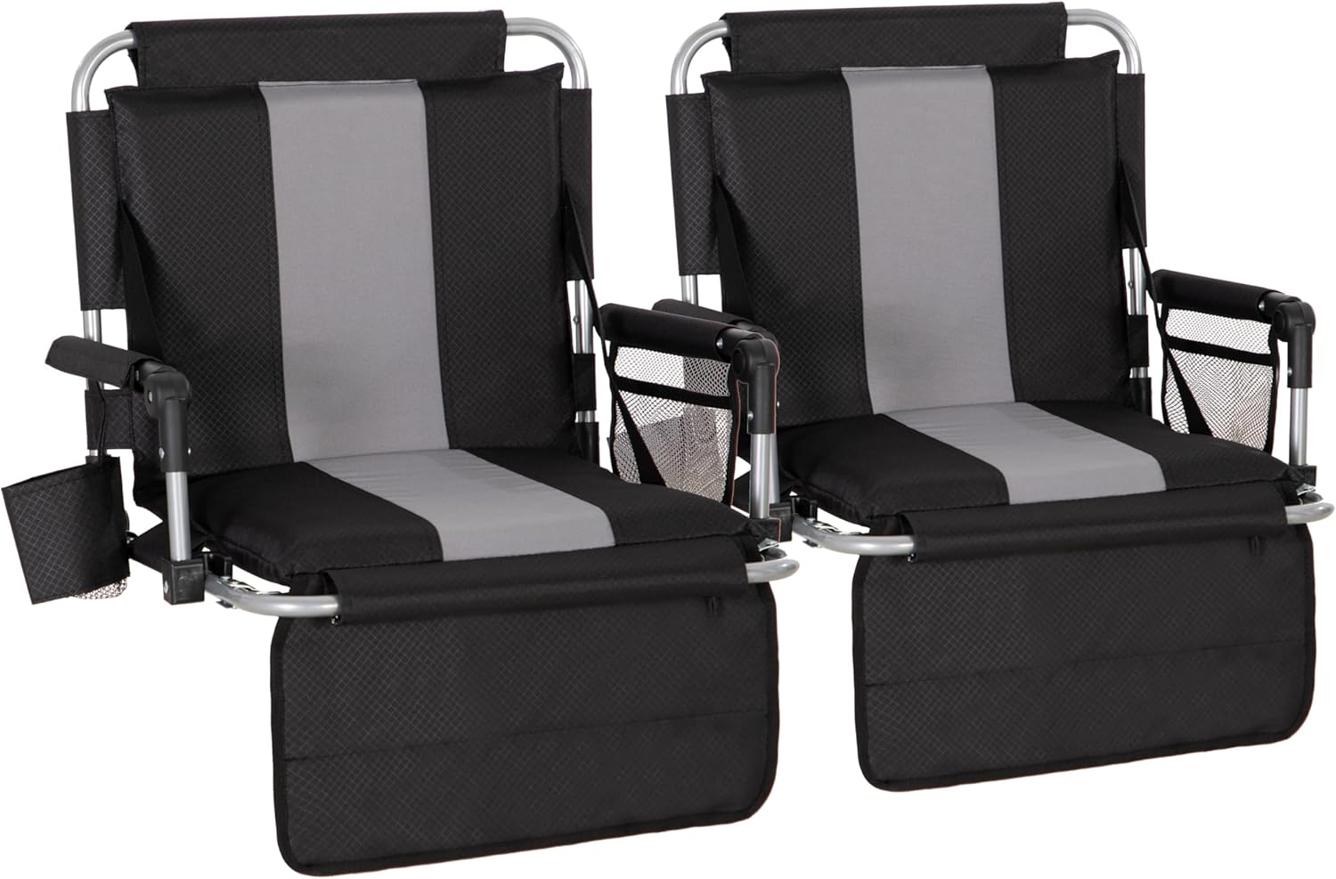 LET'S CAMP Folding Stadium Seat Chair with Cup Holder and Hooks