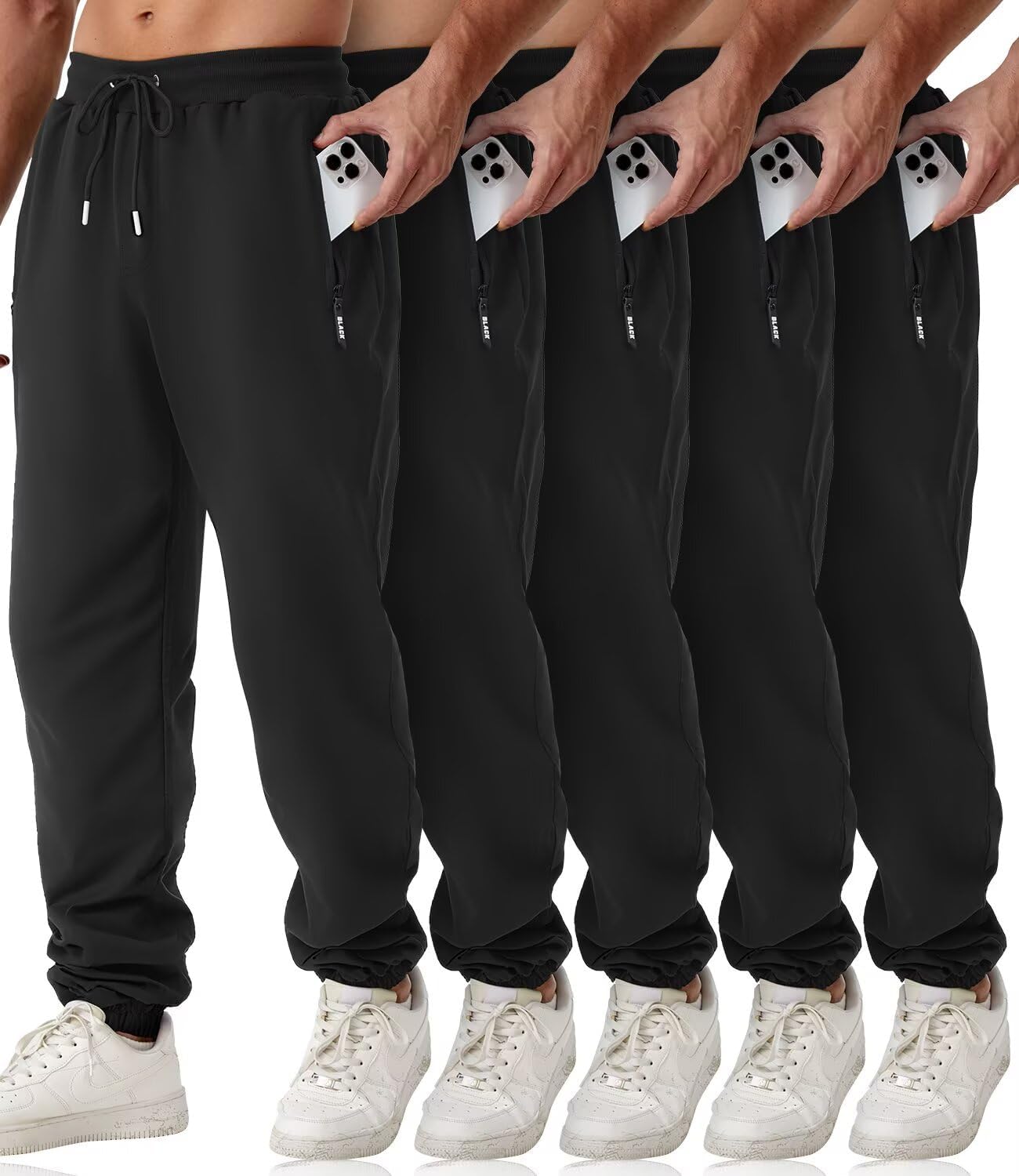 Mens Sweatpants with Zipper Pockets for Athletic Comfort