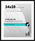 24x28 Picture Frame with Polished Plexiglass - Streamline Black Frame