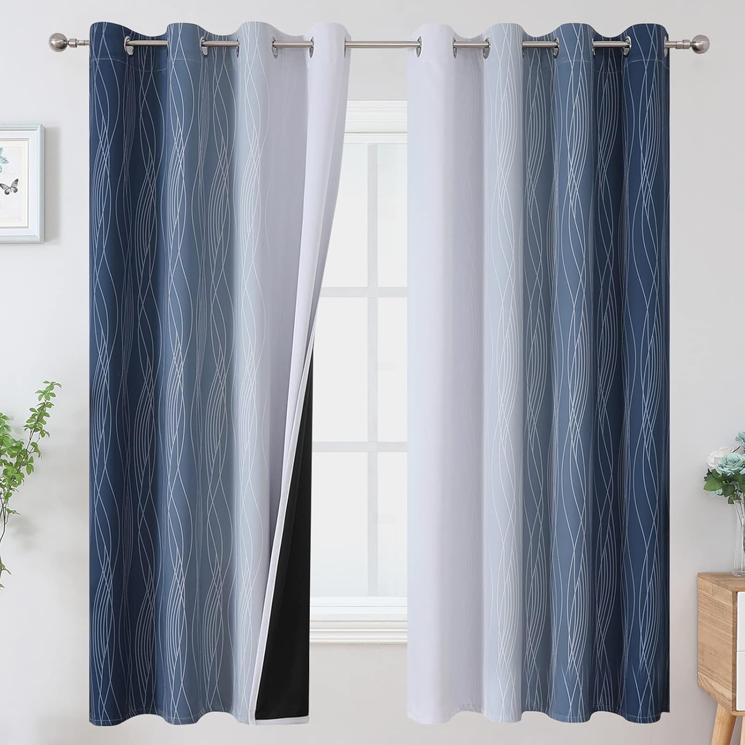 Ombre Blackout Curtains Set for Boys Room by Estelar Textiler