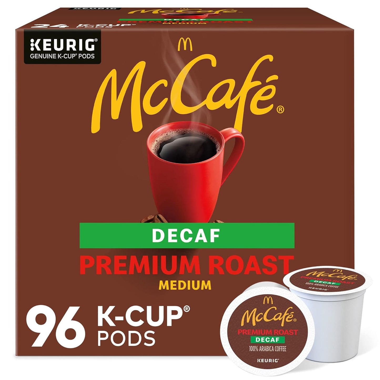 McCafe Premium Roast Decaf Coffee K-Cup Pods for Keurig