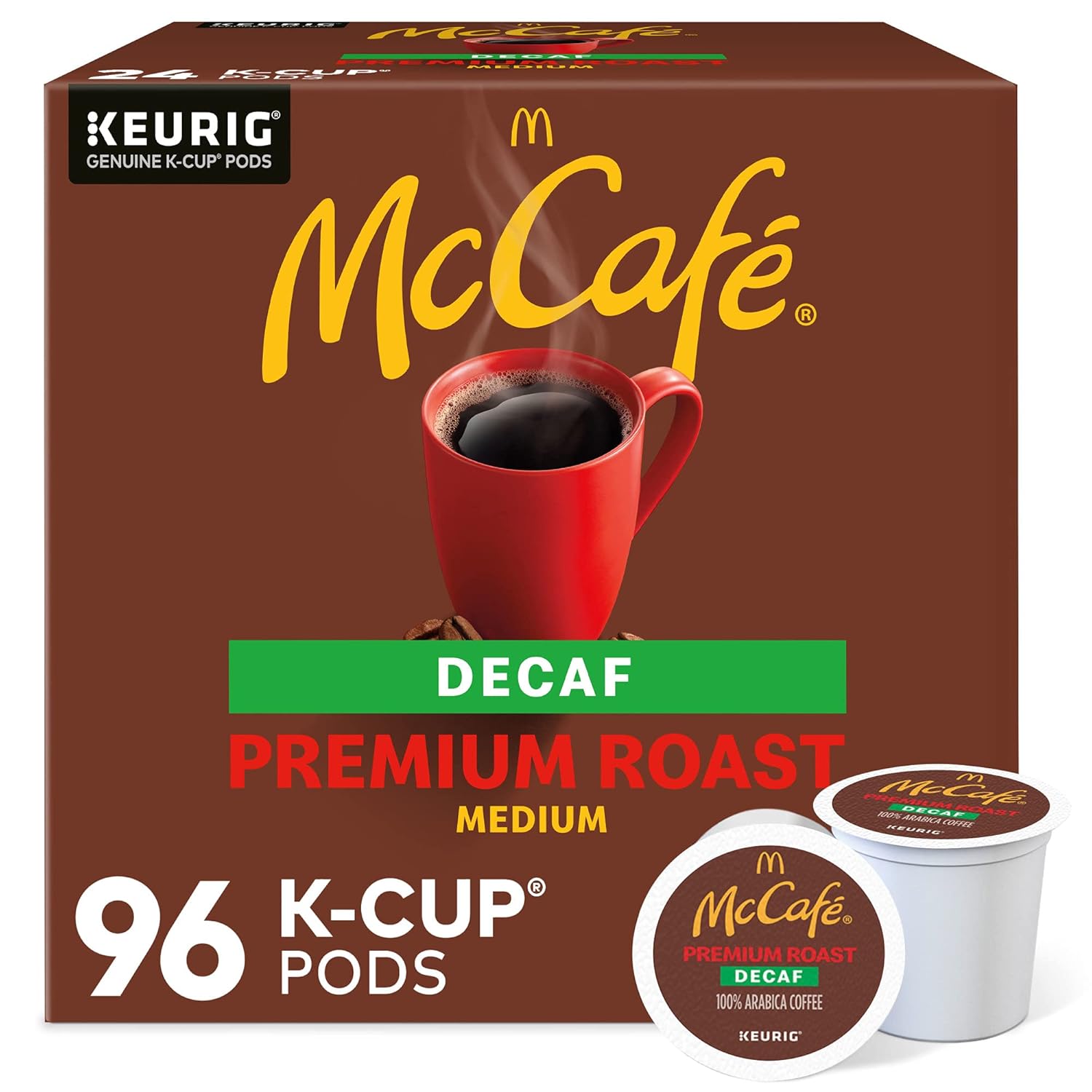 McCafe Premium Roast Decaf Coffee K-Cup Pods for Keurig