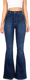 High Waisted Bell Bottom Jeans for Women Black Flare - Retro Fit Shoes