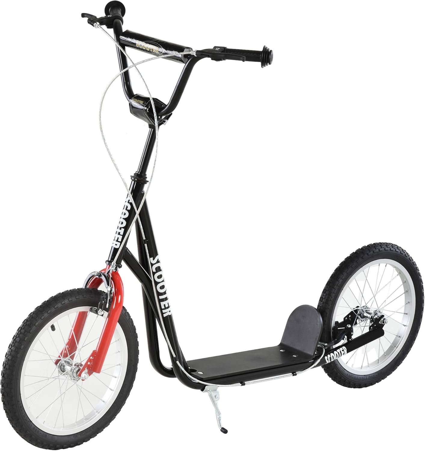Aosom Youth Scooter Kick Scooter for Kids with Adjustable Handlebar
