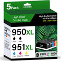 5-Pack 950XL 951XL Ink Cartridges Combo Pack - High Yield Value