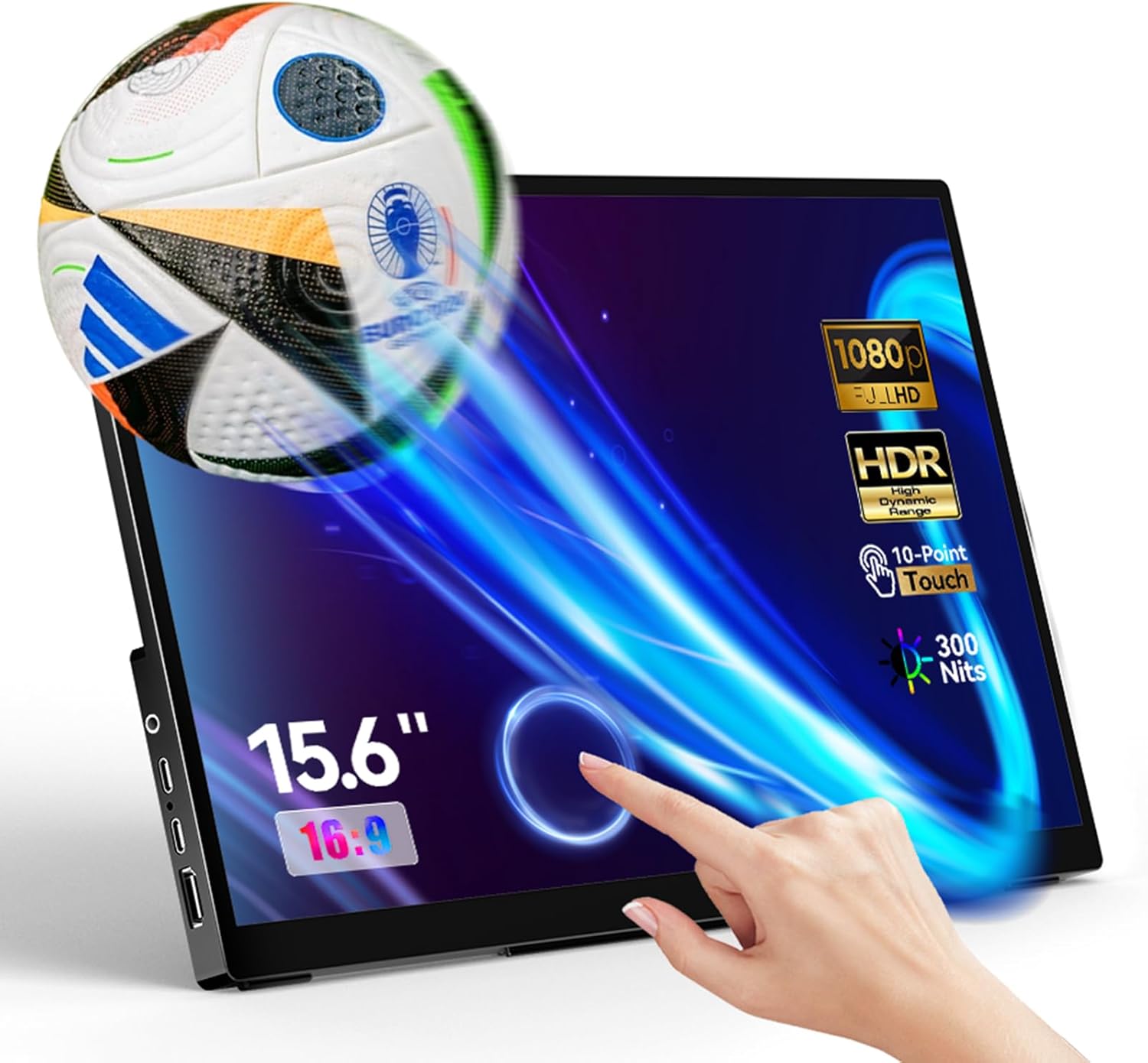 Portable Touchscreen Monitor 15.6in 1080P for Gaming and Work