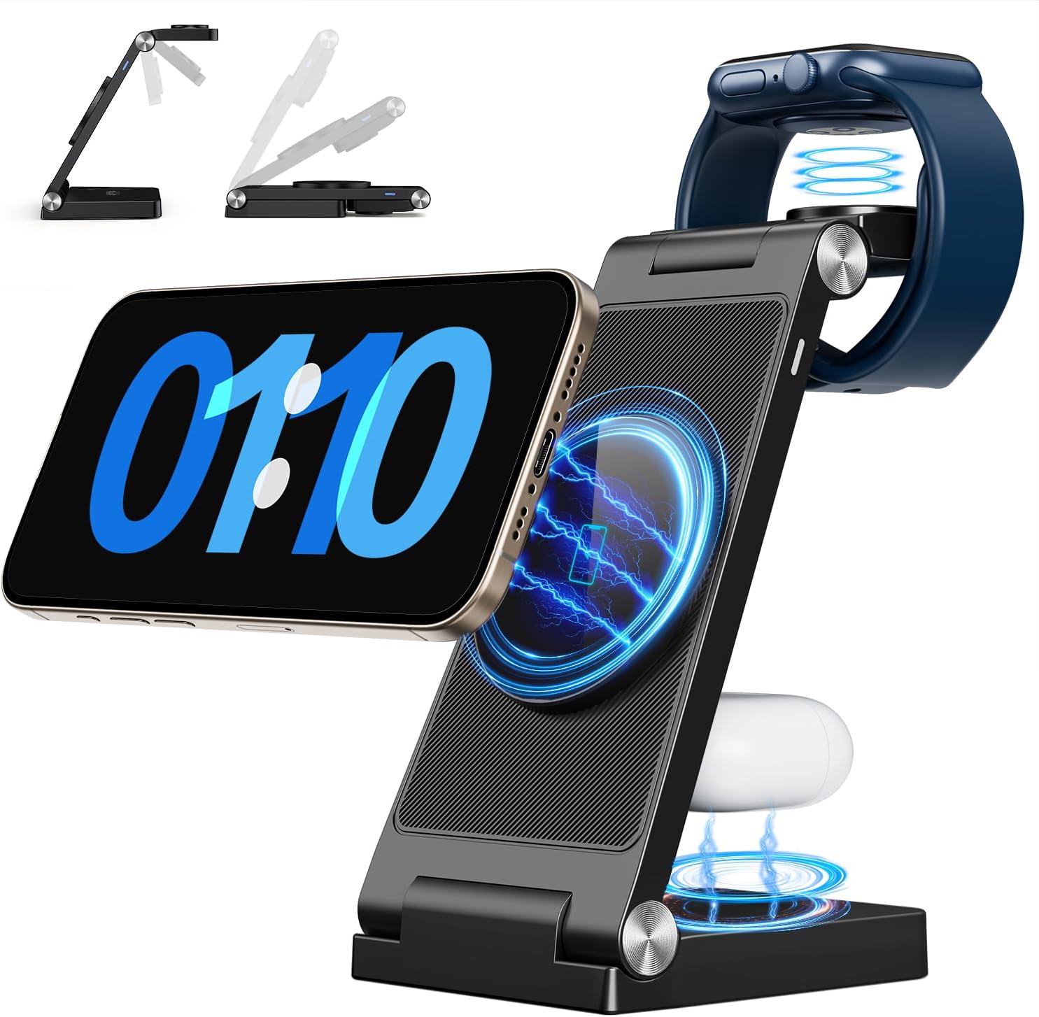 3-in-1 Magnetic Fast Charger for iPhone, Watch & AirPods