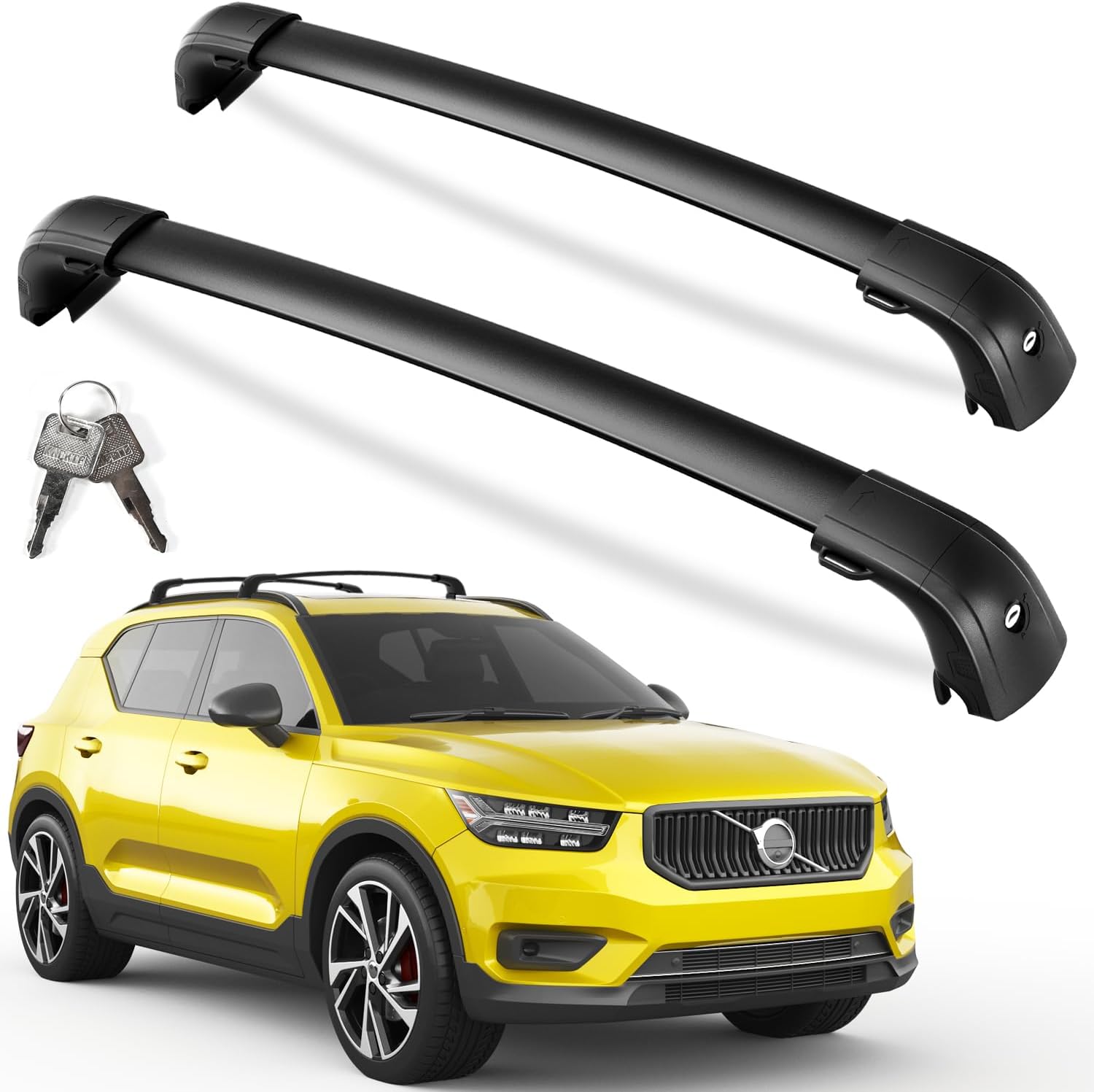 KINGGERI Lockable Roof Rack Cross Bars for Volvo XC40 2018-2025