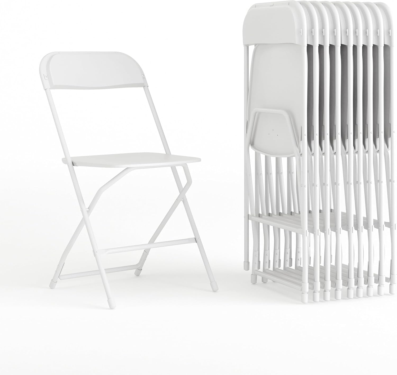 Heavy-Duty Plastic Folding Chairs Set of 10 for Events
