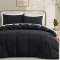 Washed Cotton Duvet Cover Set King Size - Linen Feel, Zipper Closure