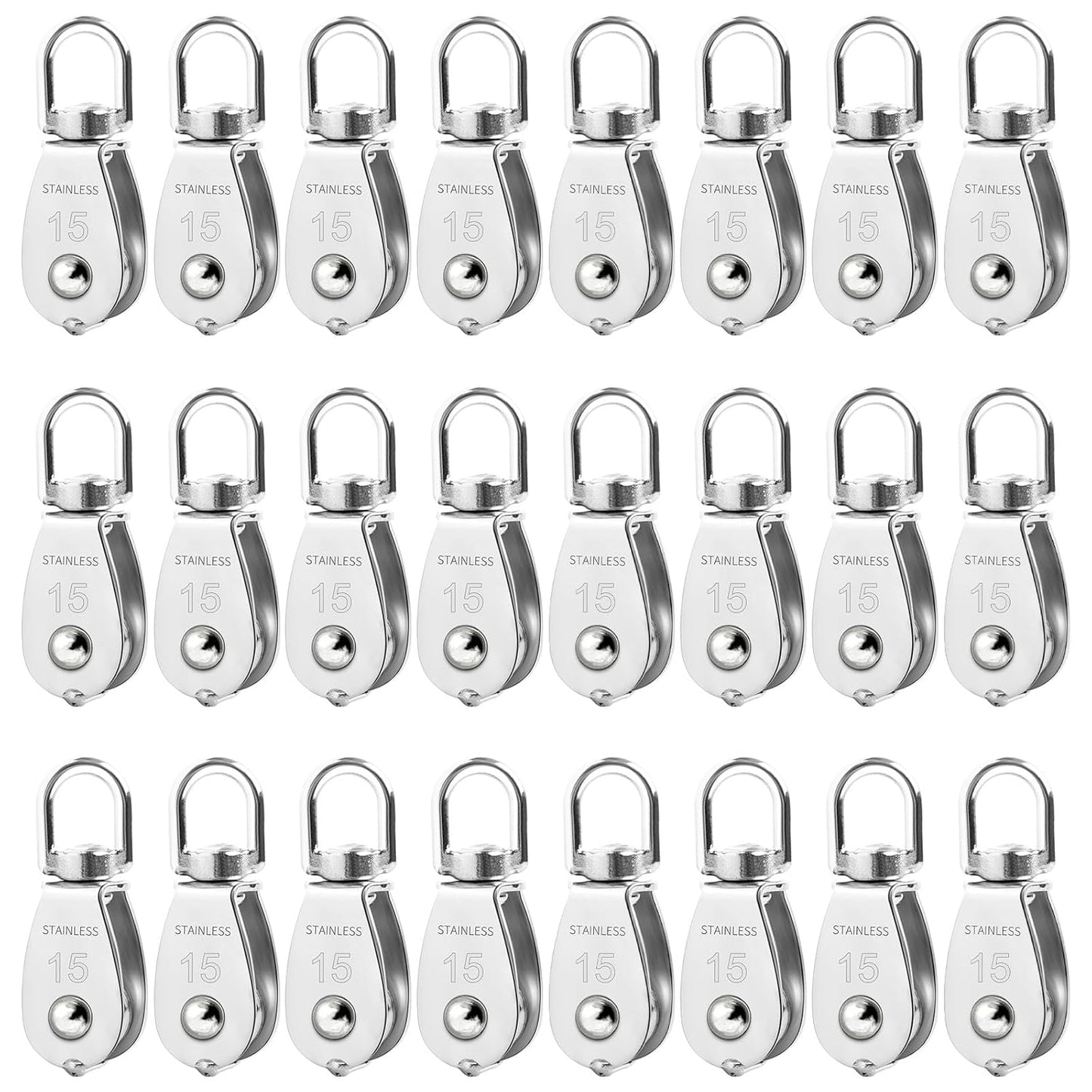 24 Pack M15 Single Pulley Block for Heavy Duty Lifting Tasks