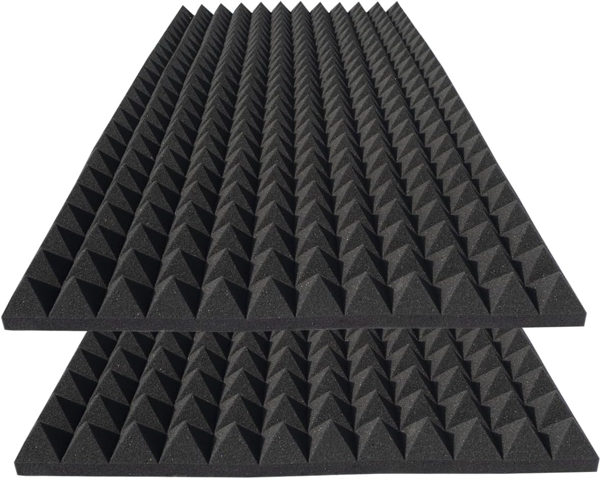 2 Pack Pyramid Sound Proof Foam Panels for Acoustic Control