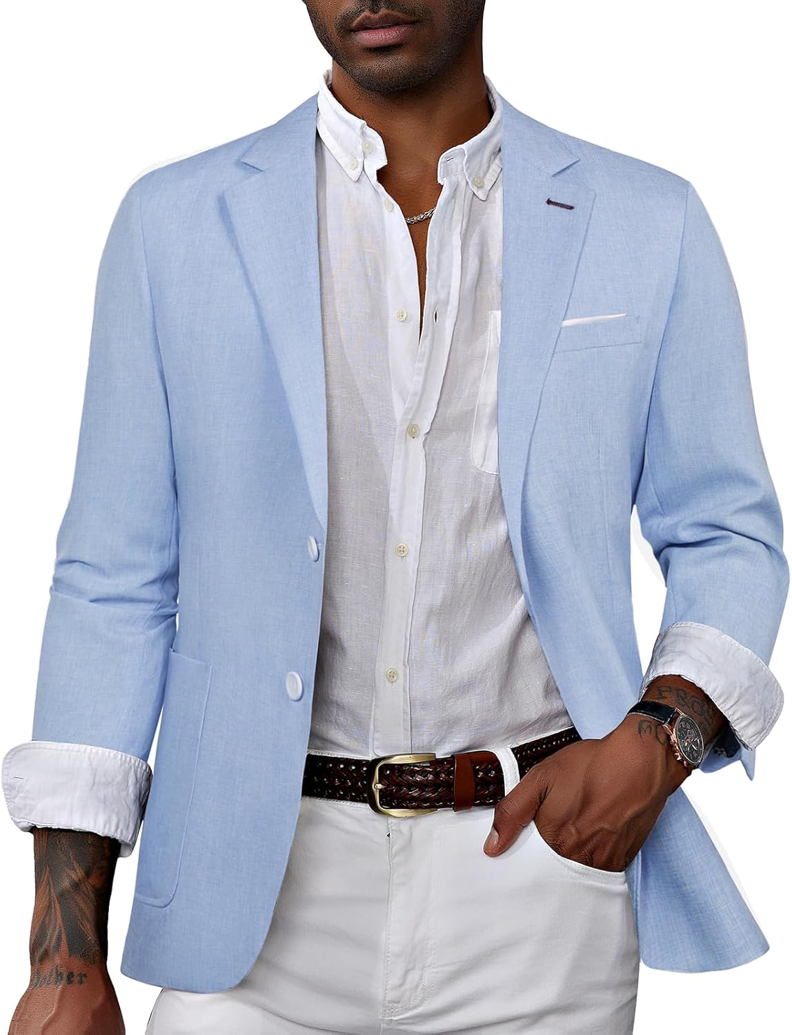 Mens Casual Sport Coat Blazer Lightweight Business Jacket