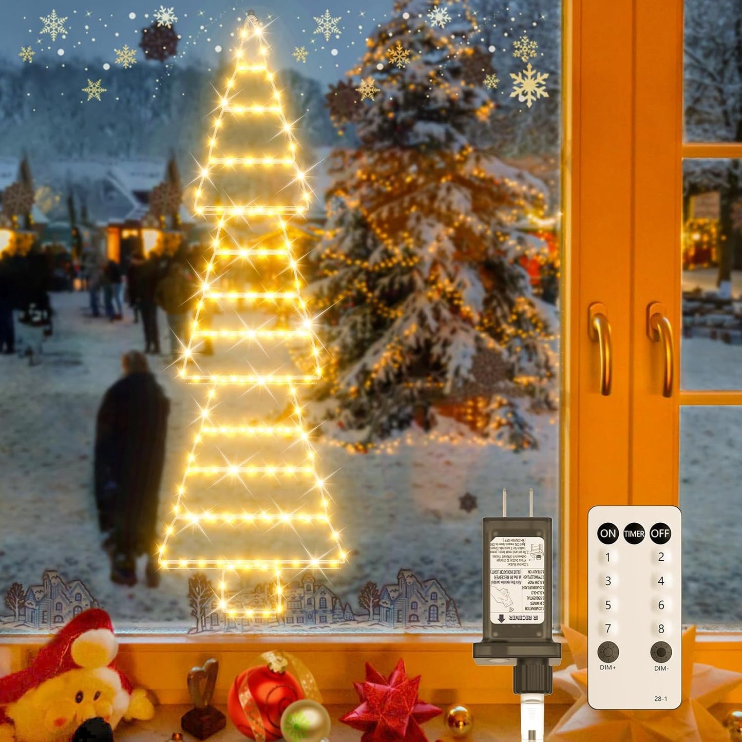 4.6ft Waterproof LED Christmas Lights - 8 Modes, Warm White Glow