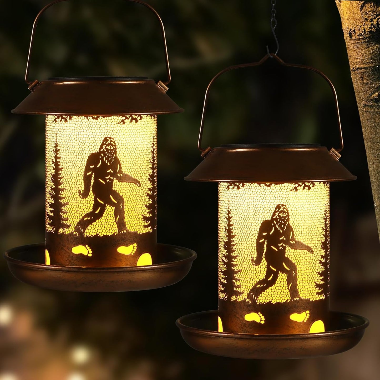 2 Pack Bird Feeders for Outdoors - Bigfoot Garden Decor Gifts