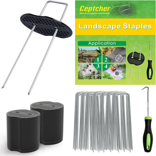 Ceptcher Galvanized Garden Stakes Set - Secure Landscaping Easily