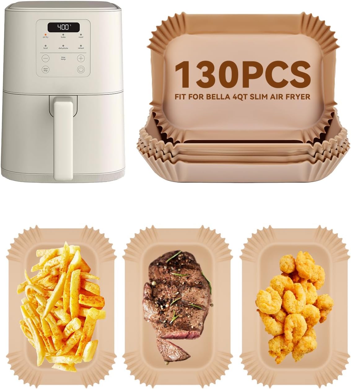 Non-Stick 130PC Air Fryer Liners ~ Food Grade