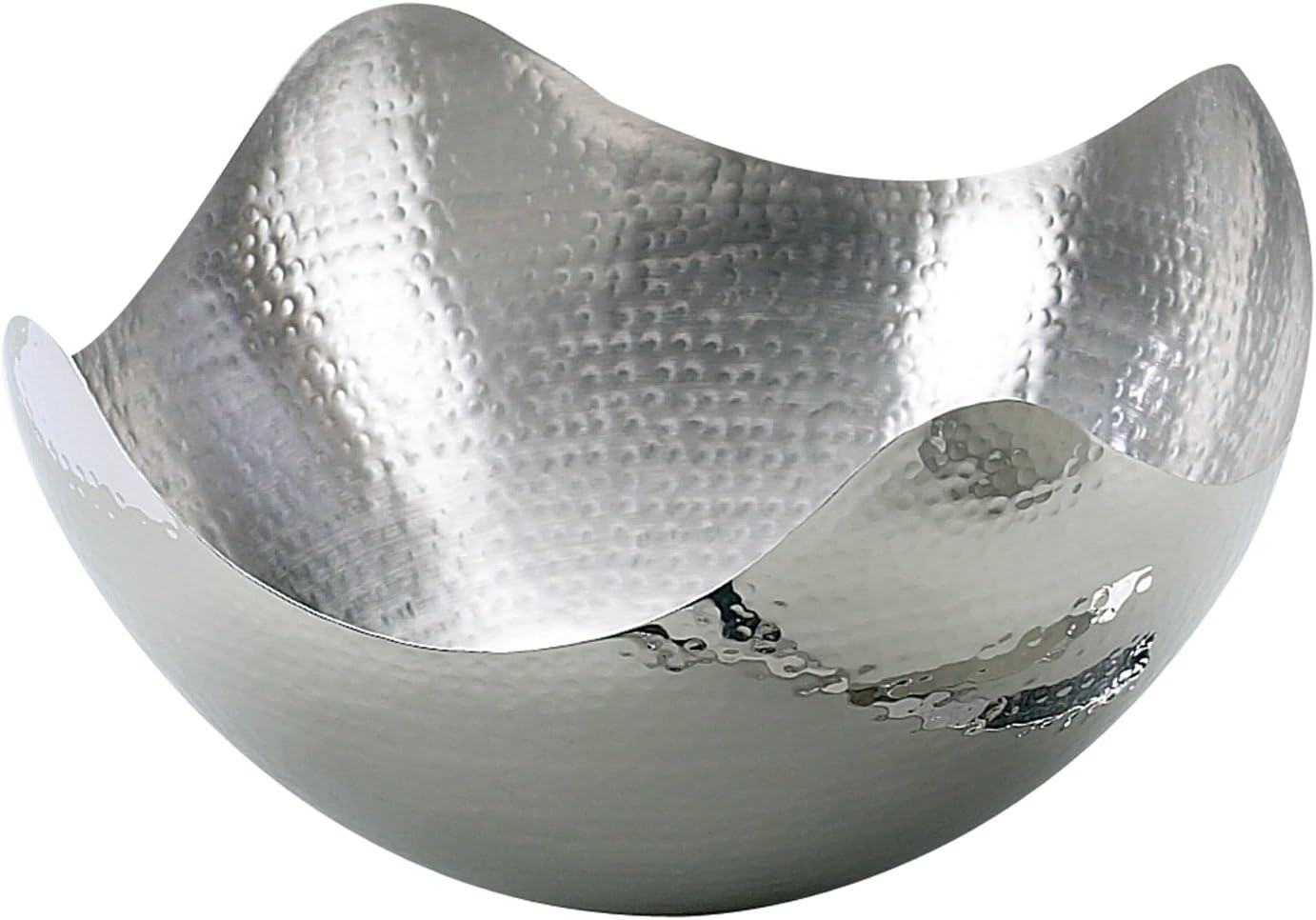 Elegance Hammered 10-Inch Stainless Steel Wave Serving Bowl