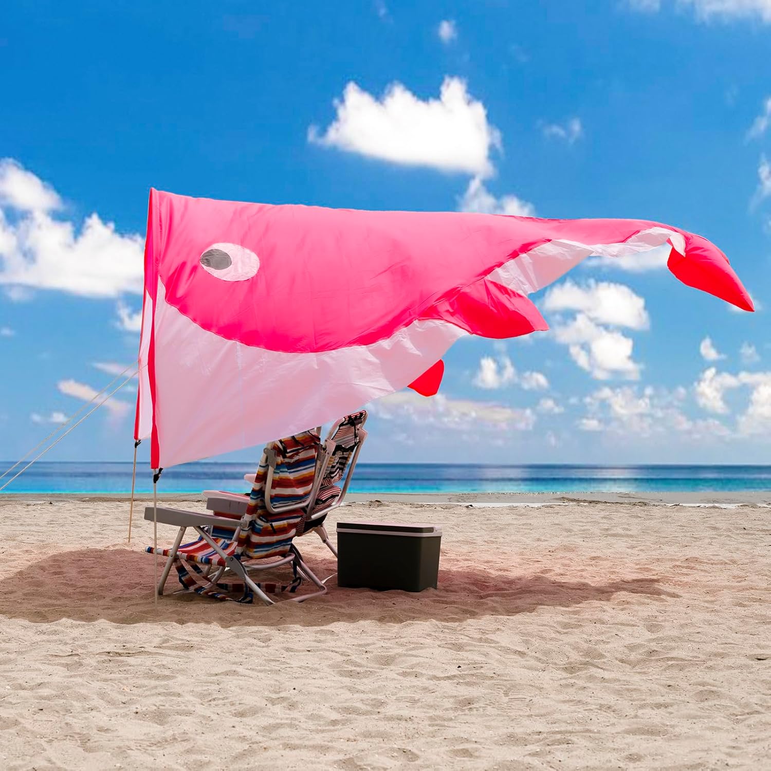 Lightweight Pink Whale Beach Shelter - Portable Sun Shade for Family Fun!
