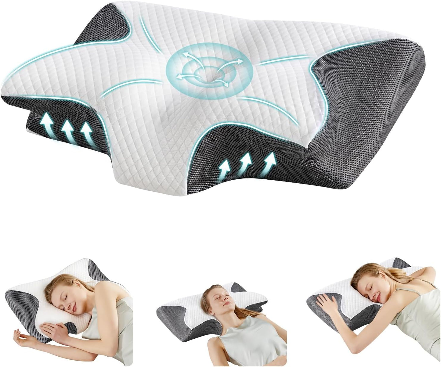 Smug Cervical Neck Pillow for Sleeping with Cooling Features
