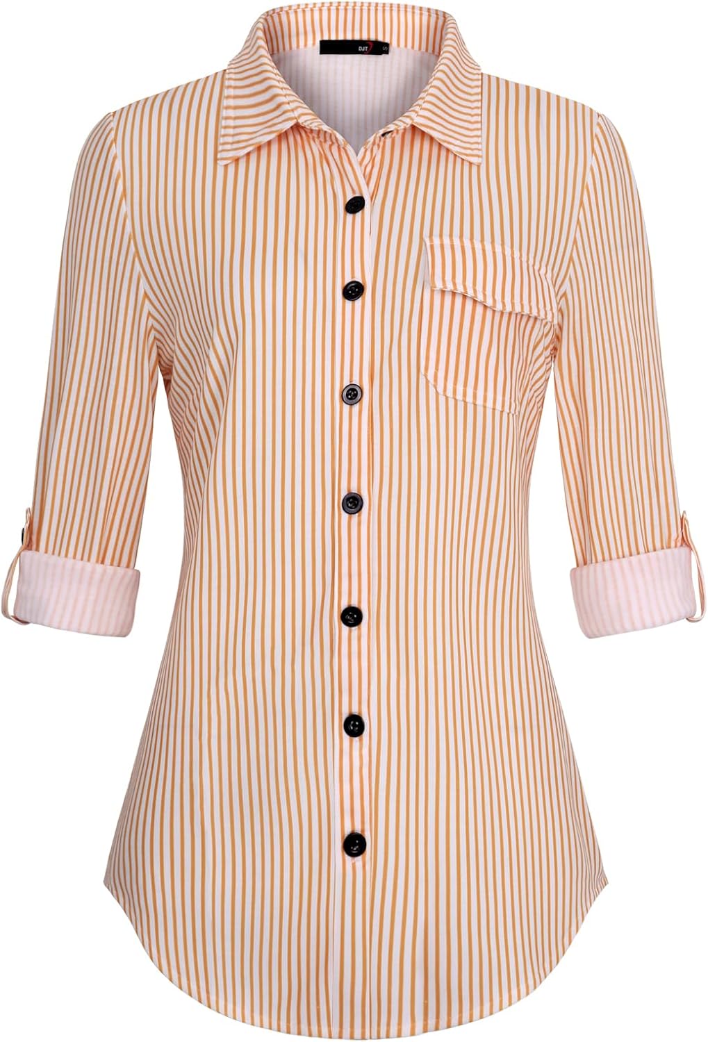DJT Womens Soft Knitted Shirts for Casual and Work Wear