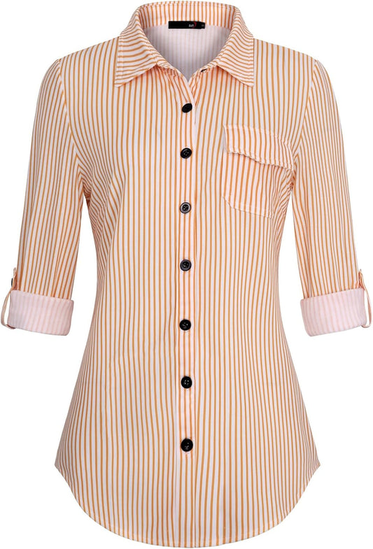 DJT Womens Soft Knitted Shirts for Casual and Work Wear