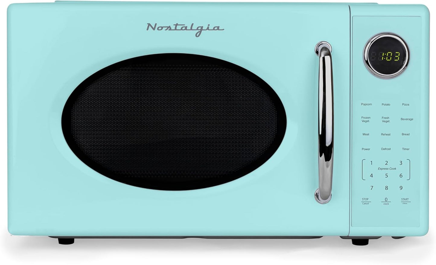 Nostalgia Retro 1000W Microwave Oven with 1.1 Cu Ft Capacity