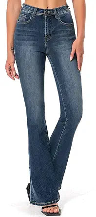 High Waisted Bell Bottom Jeans for Women - Stylish Flare Denim