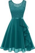 Prom Dresses for Women Short Ruffle Hem Lace Cocktail Dress