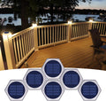 Solar Deck Dock Lights Hexagon Warm White Step Lights - 6 Pack