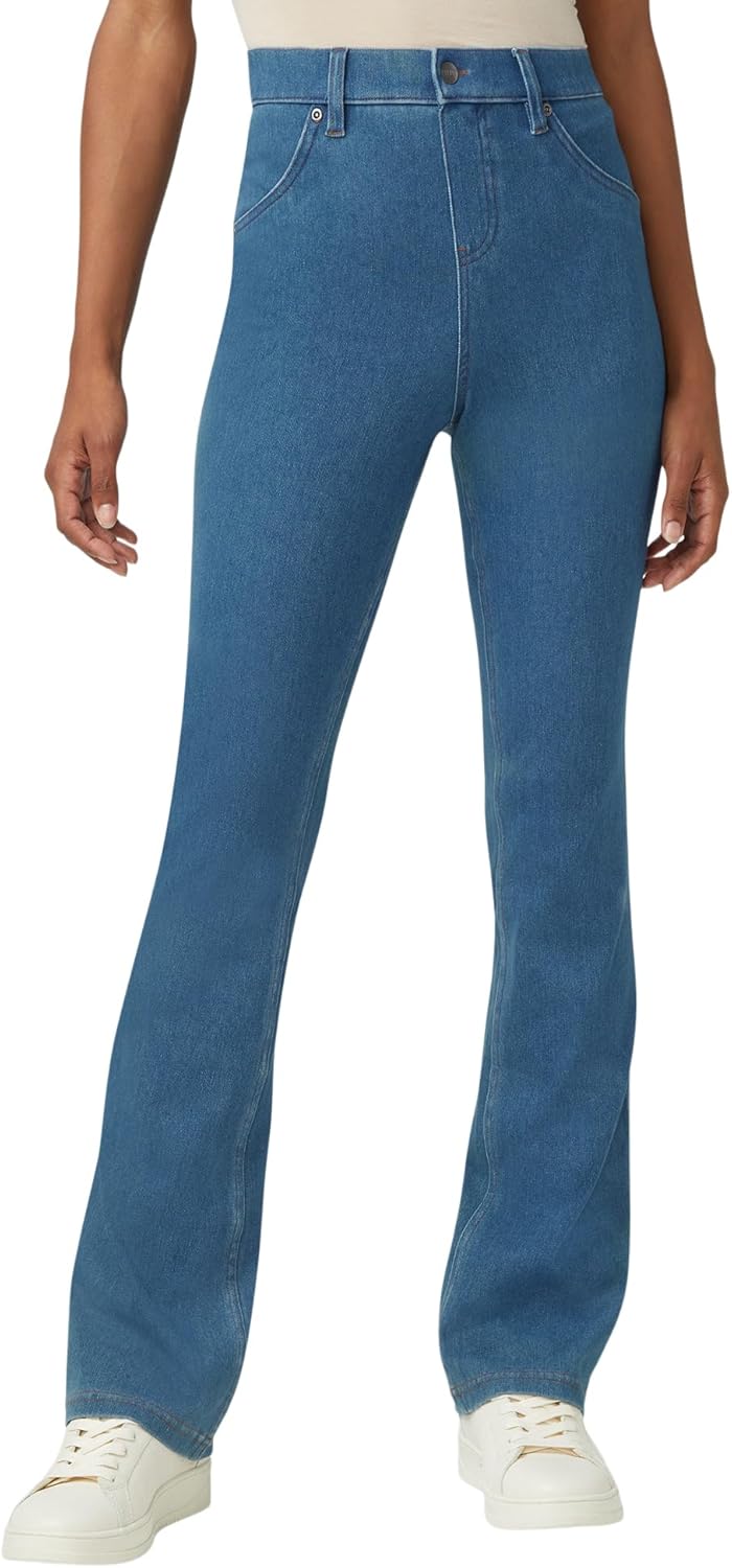 HUE Womens Ultra Soft High Waist Denim Baby Bootcut Leggings Review