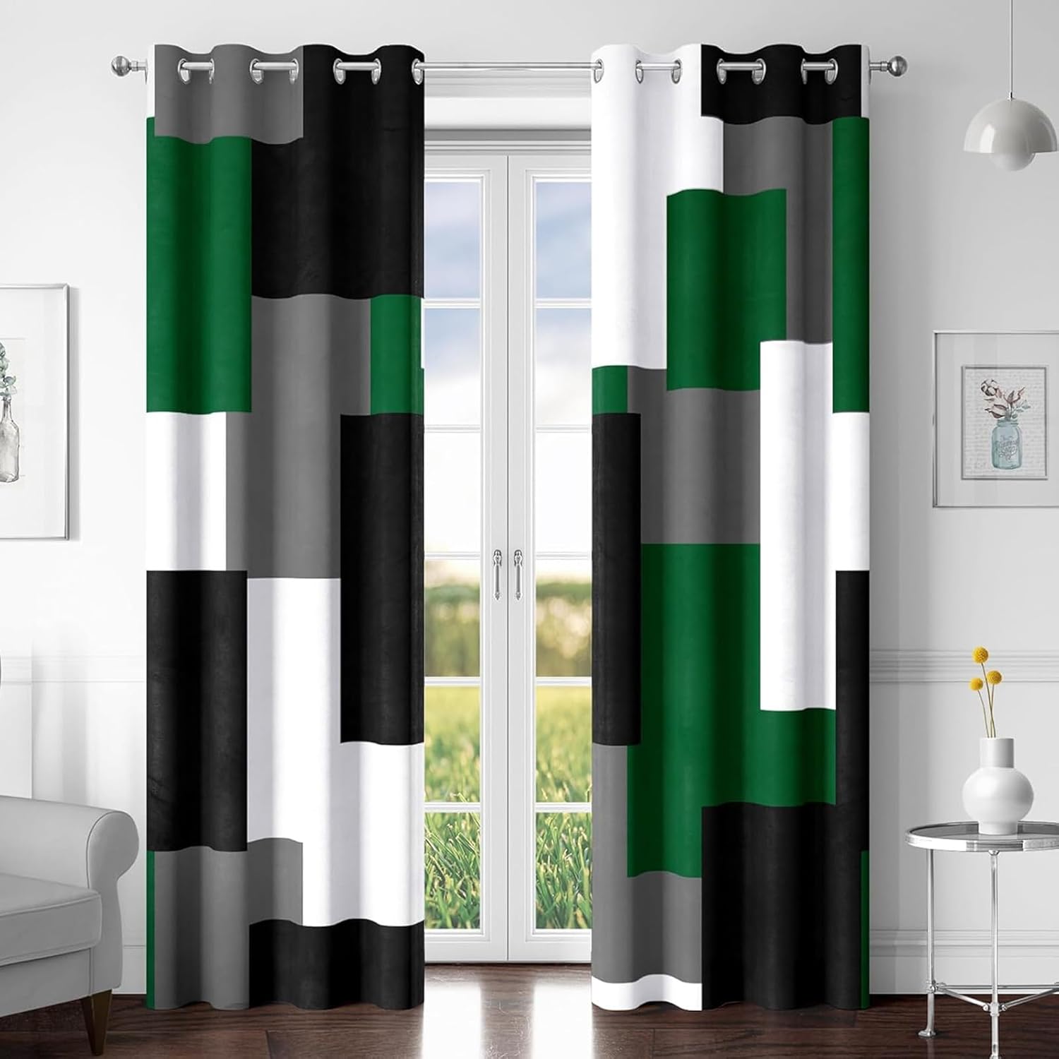 Green 100% Blackout Curtains for Bedroom 108 in Extra Long