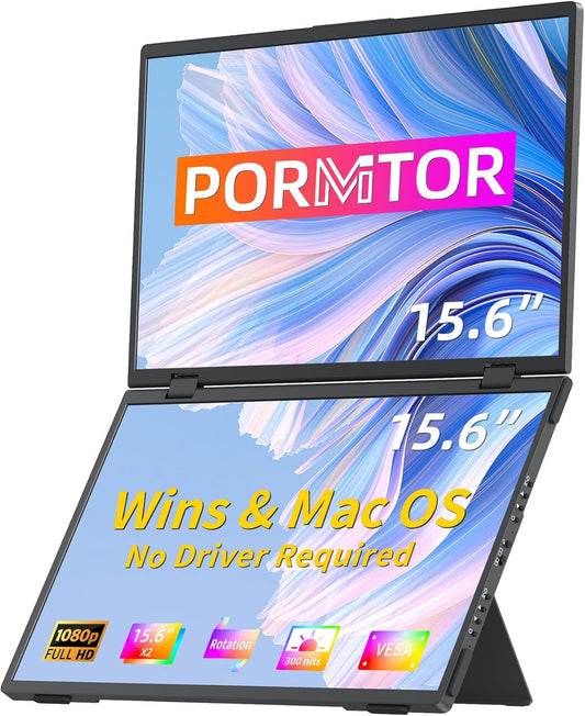 Triple Screen Laptop Travel Monitor - Portable Pornitor