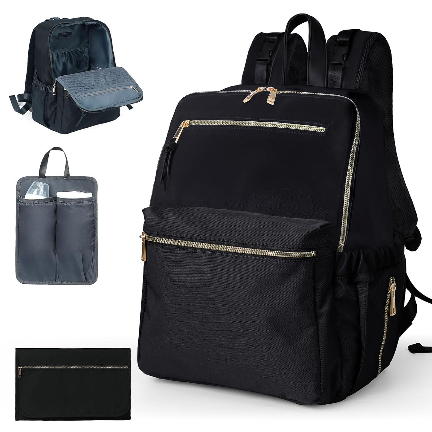 Durable Diaper Bag Backpack with 19 Pockets for Parents