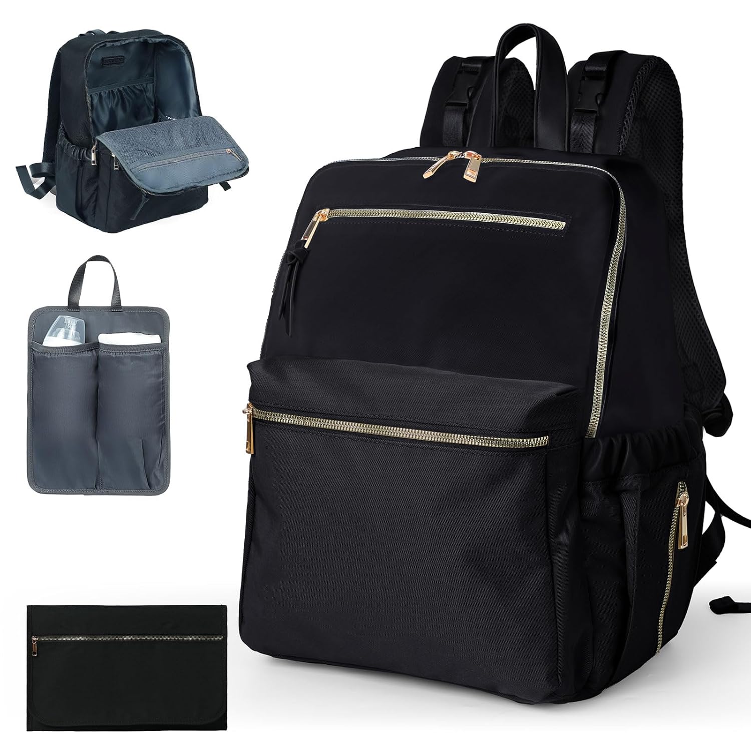 Durable Diaper Bag Backpack with 19 Pockets for Parents