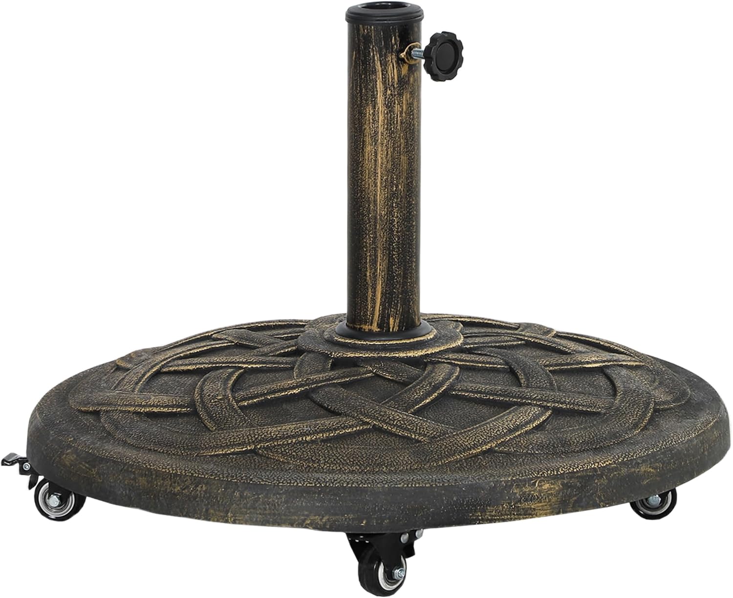 Outsunny Round Patio Umbrella Base with Wheels for Stability